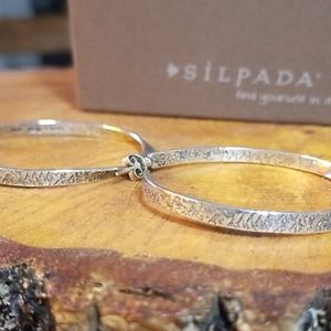 Silpada Twist of Faith Silver Hoop Earrings